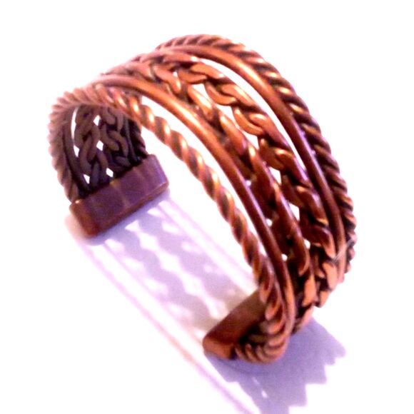 Vintage Twisted Copper Cuff Bracelet - Picture 5 of 6